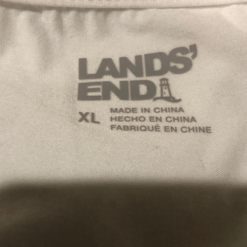 Lands’ End White Women’s Bitton Front Pintuck Top - Picture 14 of 15